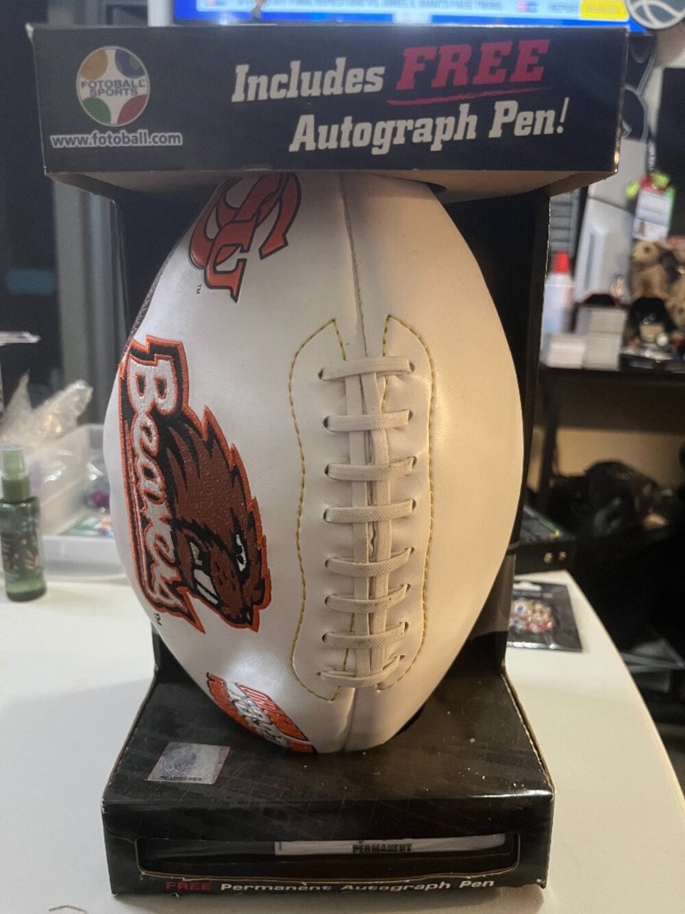 Oregon State Beavers Full Size White Panel Autograph Football with Marker